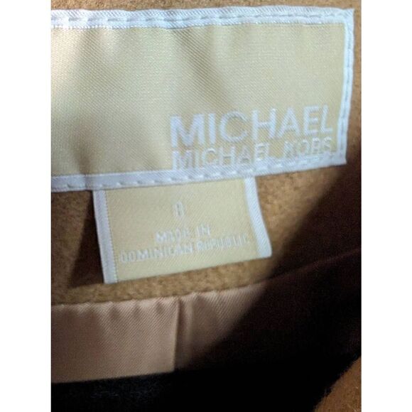 Michael Kors Women’s Tan Brown Wool Peacoat Toggle Zip Up Hooded Coat Women's Si - Picture 3 of 6